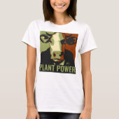 Cowmoflage Pop Art Koe Tshirt Plant Power (Voorkant)