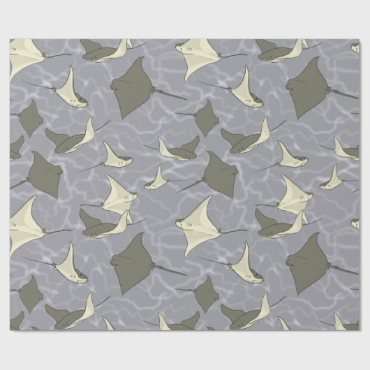 Cownose Stingray Ocean Pattern Cadeaupapier (Vlak)