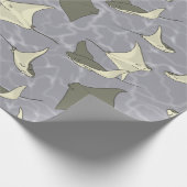Cownose Stingray Ocean Pattern Cadeaupapier (Hoek)