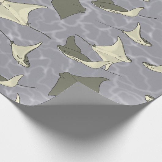 Cownose Stingray Ocean Pattern Cadeaupapier (Hoek)