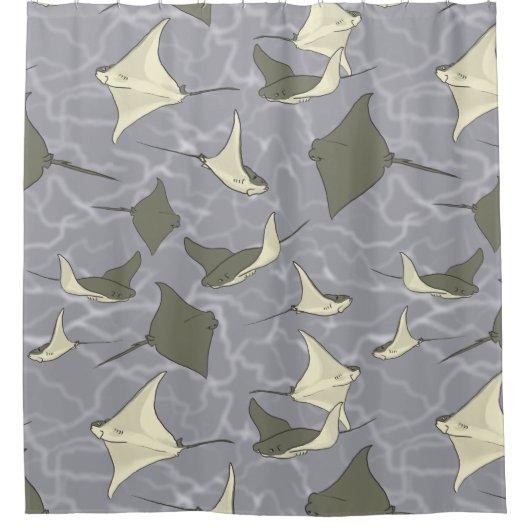 Cownose Stingray Ocean Pattern Douchegordijn (Voorkant)