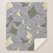 Cownose Stingray Ocean Pattern Sherpa Deken (Voorkant)