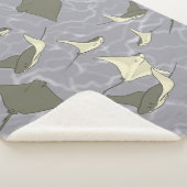 Cownose Stingray Ocean Pattern Sherpa Deken (3/4)
