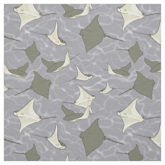 Cownose Stingray Ocean Pattern Stof (Swatch)