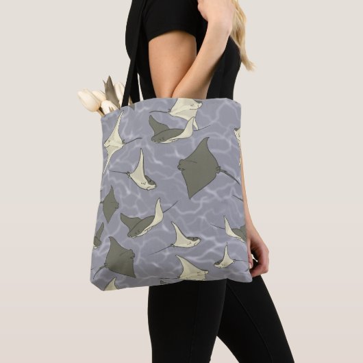 Cownose Stingray Ocean Pattern Tote Bag (Dichtbij)