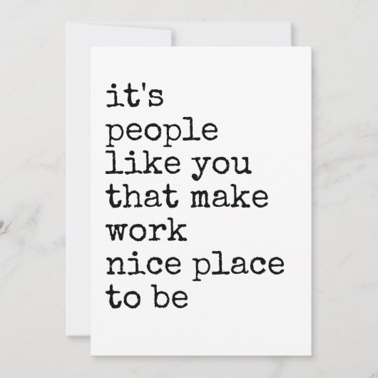 Coworker Appreciation Minimalist Thank You Kaart (Voorkant)