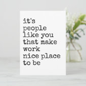 Coworker Appreciation Minimalist Thank You Kaart (Staand voorkant)