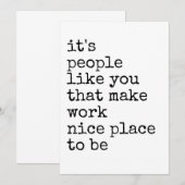 Coworker Appreciation Minimalist Thank You Kaart (Voorkant / Achterkant)