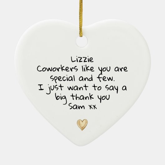 Coworker Colleague Friend Thank You Gift Keramisch Ornament (Achterkant)