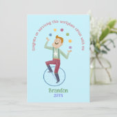 Coworker funny sarcastic circus juggler custom feestdagenkaart (Staand voorkant)
