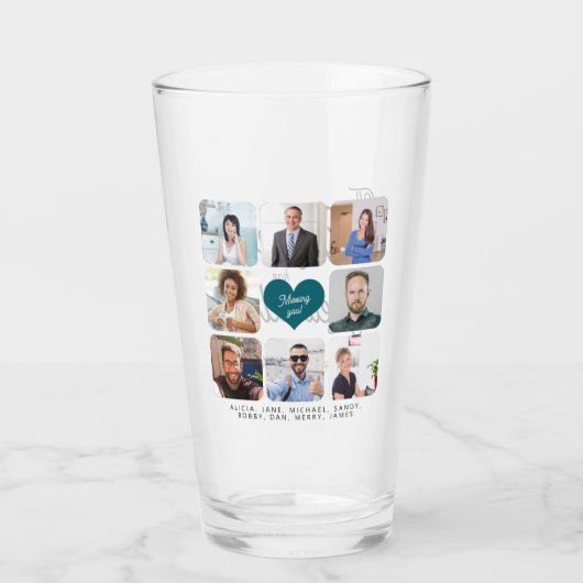 Coworker photos retirement  glas (Achterkant)