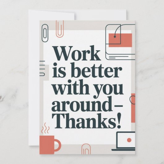 Coworker Thank You Card Bedankkaart (Voorkant)