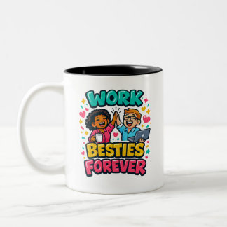 Coworkers Bestie Personalized Two-Tone Mug Tweekleurige Koffiemok