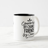 Coworkers By Chance Friends By Choice Tweekleurige Koffiemok (Voorkant rechts)