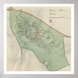 Cowpens National Battlefield Map (1990) Poster