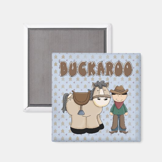 Cowpoke Cowboy Paard Buckaroo Koelkast Magneet (Voorkant / Achterkant)