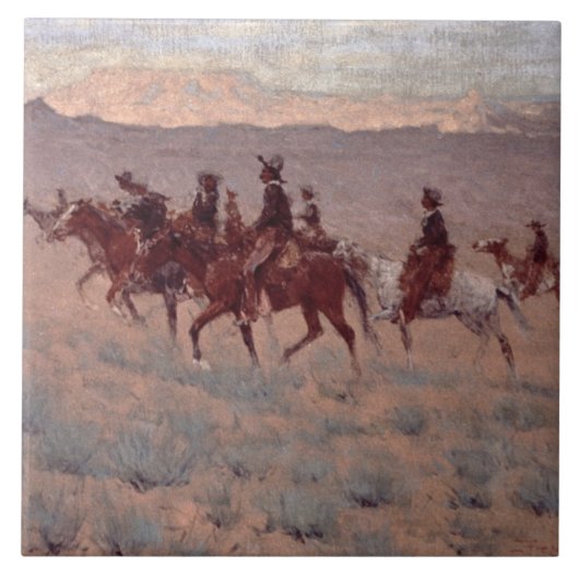 Cowpunchers (w/c op papier) tegeltje (Voorkant)