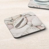 Cowrie & Abalone Shells & Pebbles Plastic Onderzet Drankjes Onderzetter (Linkerzijde)