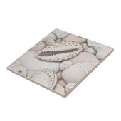 Cowrie en Abalone Shells en Pebbles Ceramic Tile Tegeltje (Zijkant)