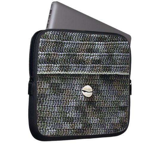 Cowrie Grijs Artisan Haakprint Elektronica Tas (Voorkant Rechts)