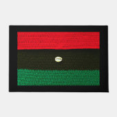 Cowrie Shell en Red Black Green Crochet Print op Deurmat (Voorkant)