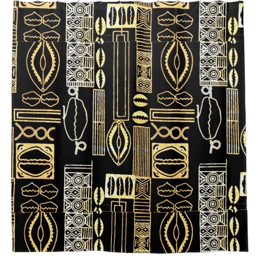 Cowrie Shell-motief Douchegordijn (Voorkant)