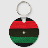 Cowrie Shell Red Black en Green Crochet Print op Sleutelhanger (Voorkant)