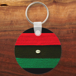Cowrie Shell Red Black en Green Crochet Print op Sleutelhanger