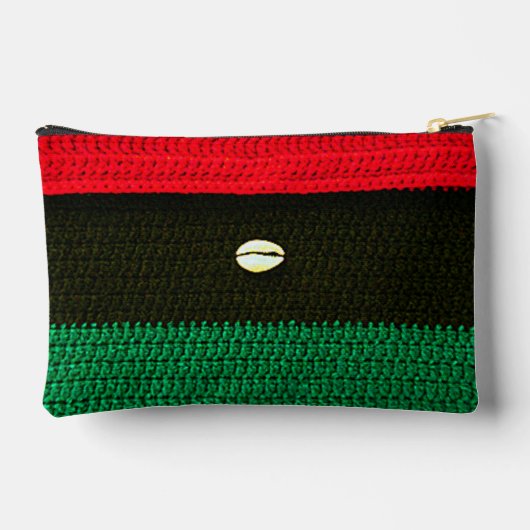 Cowrie Shell Red Black Green Artisan Crochet Print Etui (Achterkant)