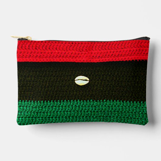 Cowrie Shell Red Black Green Artisan Crochet Print Etui (Voorkant)