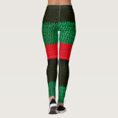 Cowrie Shell Red Black Green Artisan Crochet Print Leggings (Achterkant)