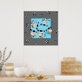 Cows drinking milk poster (Keuken)