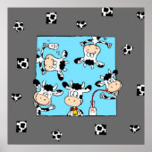 Cows drinking milk poster (Voorkant)
