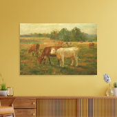 Cows - Edward Mitchell Bannister - c1890 Canvas Afdruk (Insitu (Woonkamer))