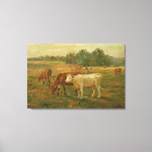 Cows - Edward Mitchell Bannister - c1890 Canvas Afdruk (Voorkant)