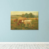 Cows - Edward Mitchell Bannister - c1890 Canvas Afdruk (Insitu (Houten vloer))