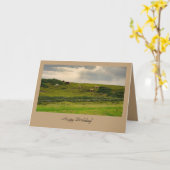Cows in Pasture Birthday Greeting Card  Kaart (Gele Bloem)