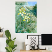 Cowslips Primula veris op een grassy bank Poster (Thuiskantoor)