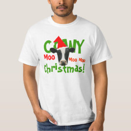 Cowy Kerstmis Funny Cow T-Shirt