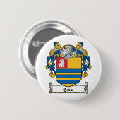 Cox Family Crest Ronde Button 5,7 Cm (Voorkant /achterkant)