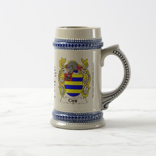 Cox Family Crest Stein Bierpul (Rechts)