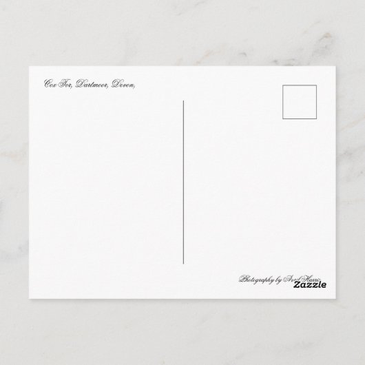 Cox Tor, Dartmoor, Devon Briefkaart (Achterkant)