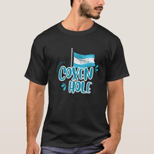 Coxen Hole met Hondurese vlag T-shirt (Voorkant)