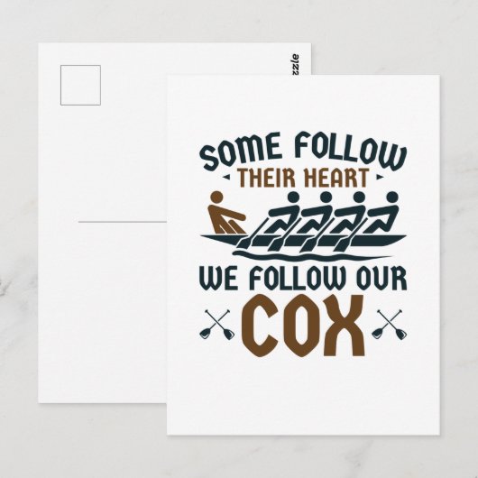 Coxswain, het grappige roeiende team... volgen onz briefkaart (Voorkant / Achterkant)