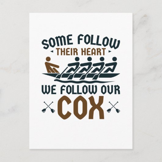 Coxswain, het grappige roeiende team... volgen onz briefkaart (Voorkant)