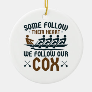 Coxswain, het grappige roeiende team... volgen onz keramisch ornament