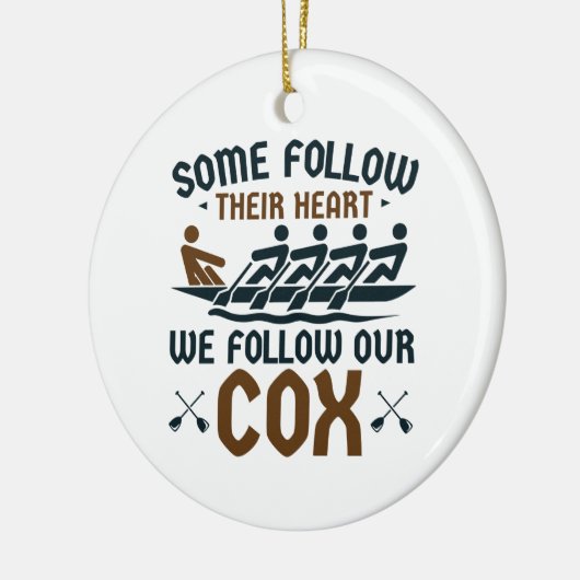 Coxswain, het grappige roeiende team... volgen onz keramisch ornament (Links)