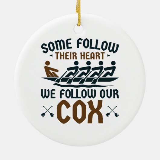 Coxswain, het grappige roeiende team... volgen onz keramisch ornament (Achterkant)