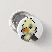 Coy Cockateil Closeup knop Ronde Button 3,2 Cm (Voorkant /achterkant)