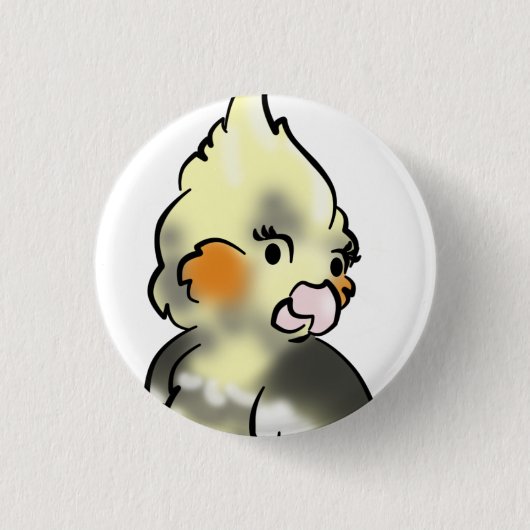 Coy Cockateil Closeup knop Ronde Button 3,2 Cm (Voorkant)